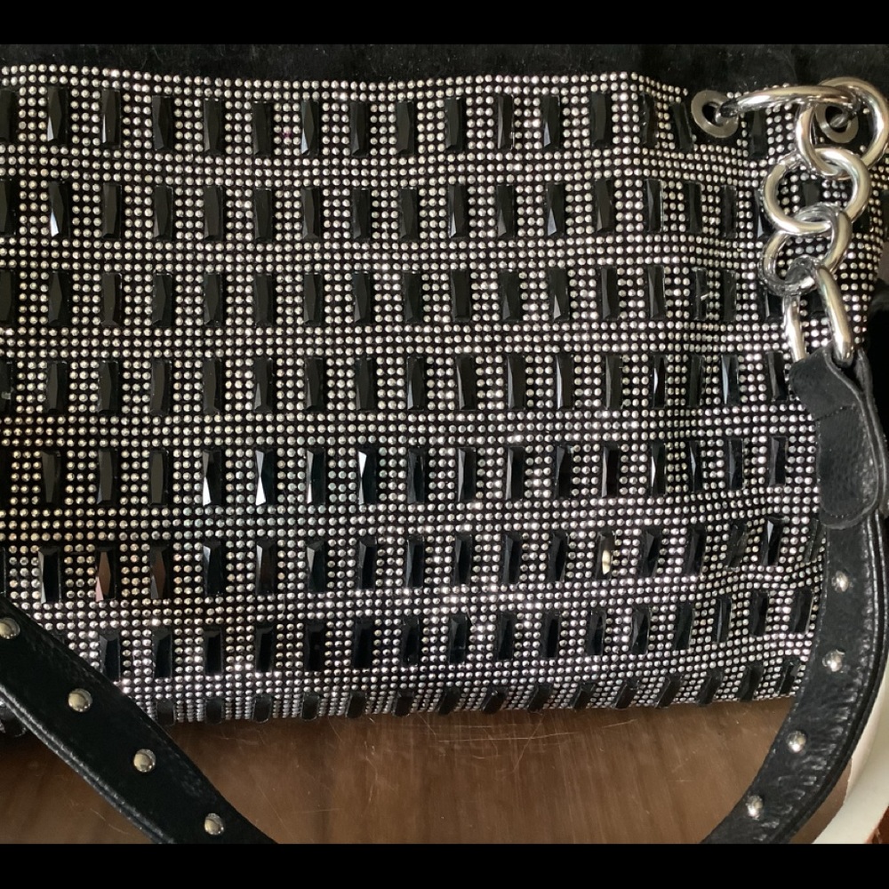 Black leather concealed carry Bling bag💕